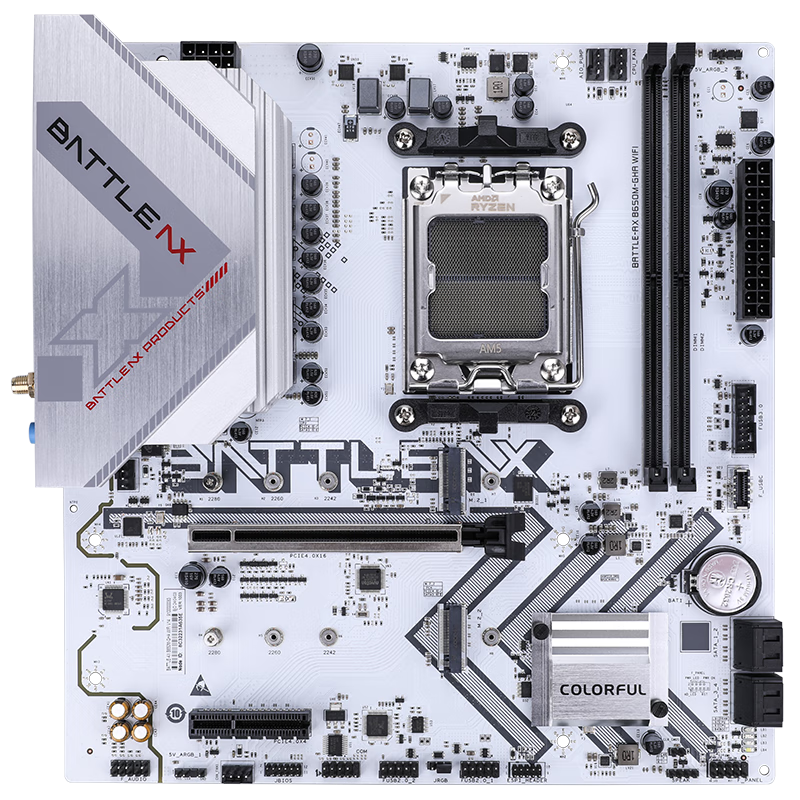 COLORFUL七彩虹主板 战斧 BATTLE-AX B650M-GHA WIFI V14 白色(9800X3D/7相/HDMI/DP/2 ...
